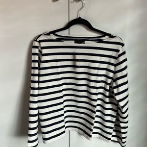 Jcrew Classic Mariner Cloth Boatneck tshirt. Stripe.